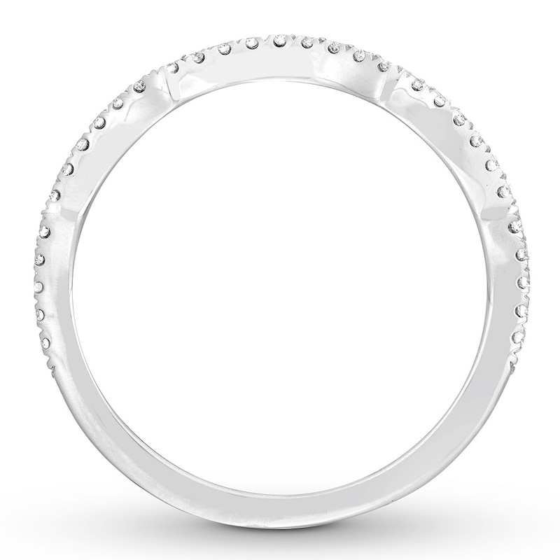 Main Image 2 of Previously Owned Neil Lane Diamond Wedding Band 1/6 ct tw Round-cut 14K White Gold - Size 4