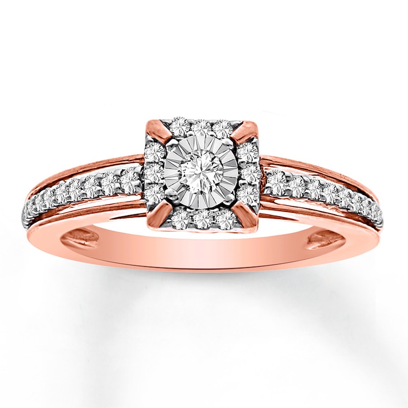 Previously Owned Diamond Ring 1/4 ct tw Round-cut 10K Rose Gold - Size 4