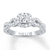 Thumbnail Image 1 of Previously Owned THE LEO Diamond Engagement Ring 7/8 ct tw Princess & Round-cut 14K White Gold - Size 3.75