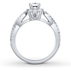 Thumbnail Image 2 of Previously Owned THE LEO Diamond Engagement Ring 7/8 ct tw Princess & Round-cut 14K White Gold - Size 3.75