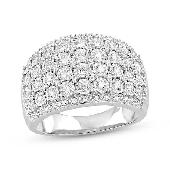 Previously Owned Diamond Ring 1 ct tw Round-cut 10K White Gold Size 9.5