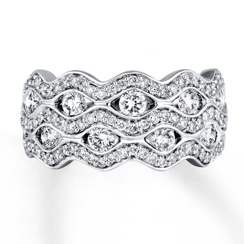 Main Image 1 of Previously Owned Diamond Ring 1-1/4 ct tw Round-cut 14K White Gold Size 10.25