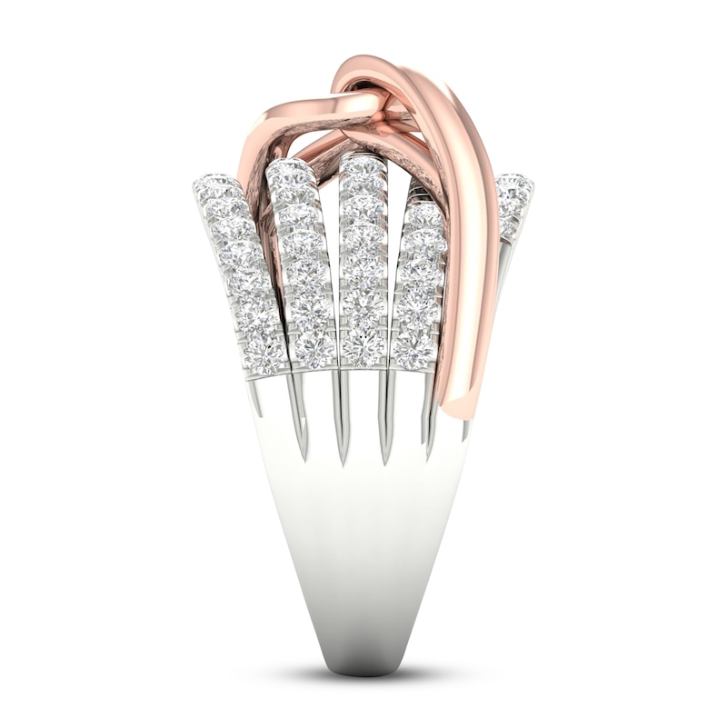 Main Image 3 of Previously Owned Love + Be Loved Diamond Ring 1 ct tw Round-cut14K Two-Tone Gold Size 7.5