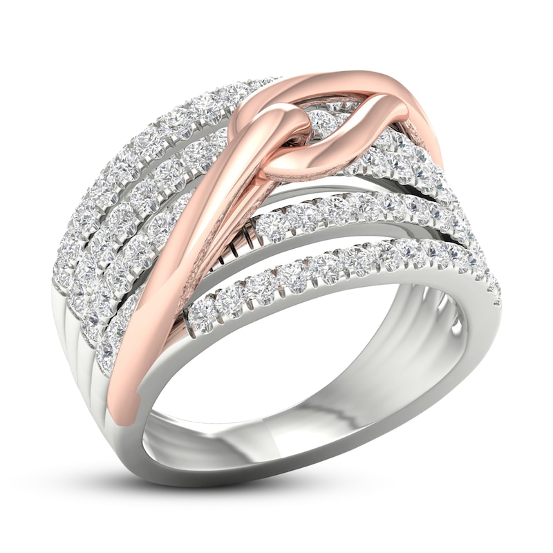 Main Image 4 of Previously Owned Love + Be Loved Diamond Ring 1 ct tw Round-cut14K Two-Tone Gold Size 7.5