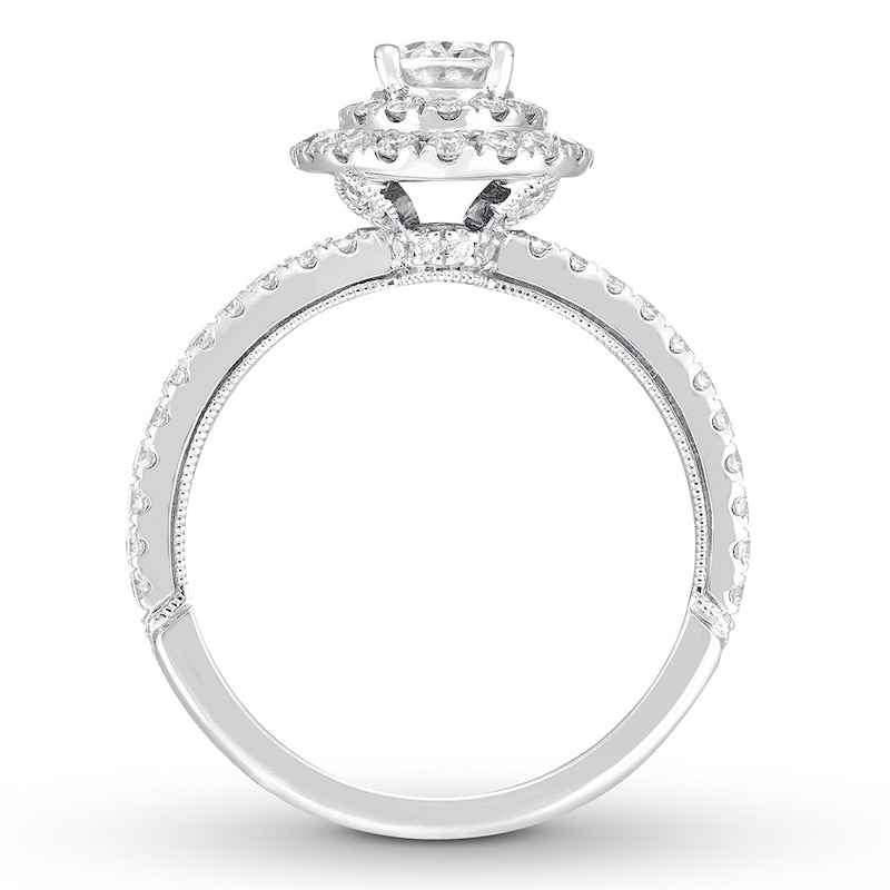 Previously Owned Neil Lane Diamond Engagement Ring 1-3/4 ct tw Oval & Round-cut 14K White Gold - Size 5