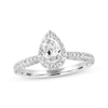 Thumbnail Image 1 of Previously Owned Diamond Engagement Ring 1 ct tw Pear & Round-cut 14K White Gold Size 10
