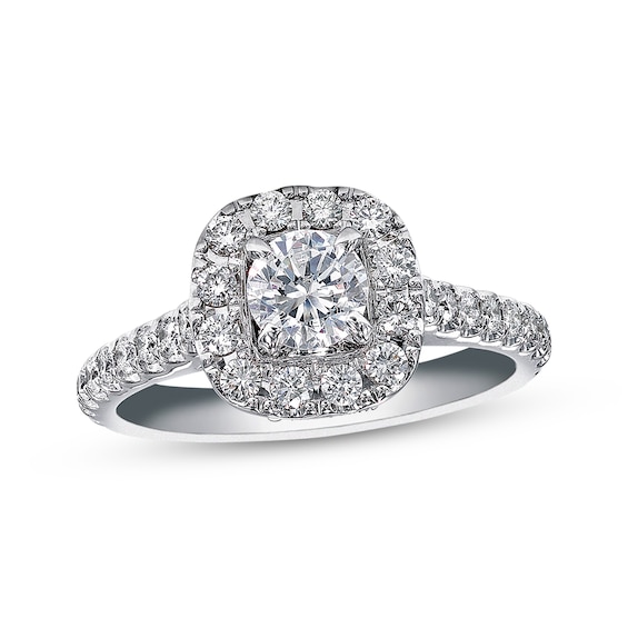 Previously Owned Neil Lane Diamond Engagement Ring 1-1/8 ct tw Round-cut 14K White Gold Size 3