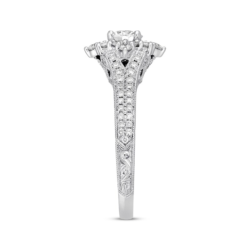 Main Image 2 of Previously Owned Neil Lane Diamond Engagement Ring 1-3/8 ct tw Round-cut 14K White Gold - Size 5