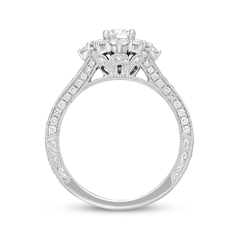 Main Image 3 of Previously Owned Neil Lane Diamond Engagement Ring 1-3/8 ct tw Round-cut 14K White Gold - Size 5