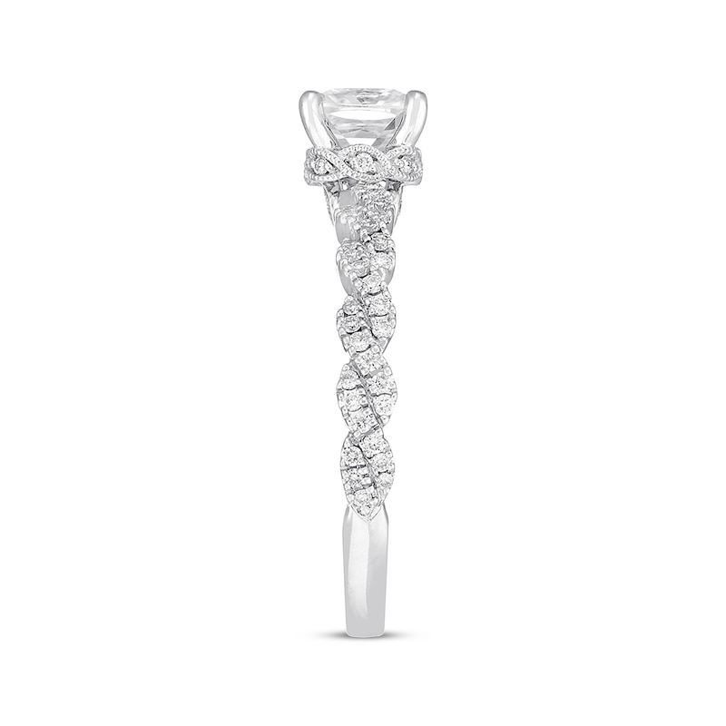 Main Image 2 of Previously Owned Neil Lane Premiere Diamond Engagement Ring 1-1/5 ct tw Cushion & Round-cut 14K White Gold Size 4.5