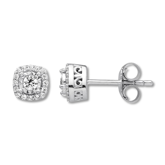 Previously Owned Diamond Earrings 1/3 ct tw Round-cut 10K White Gold