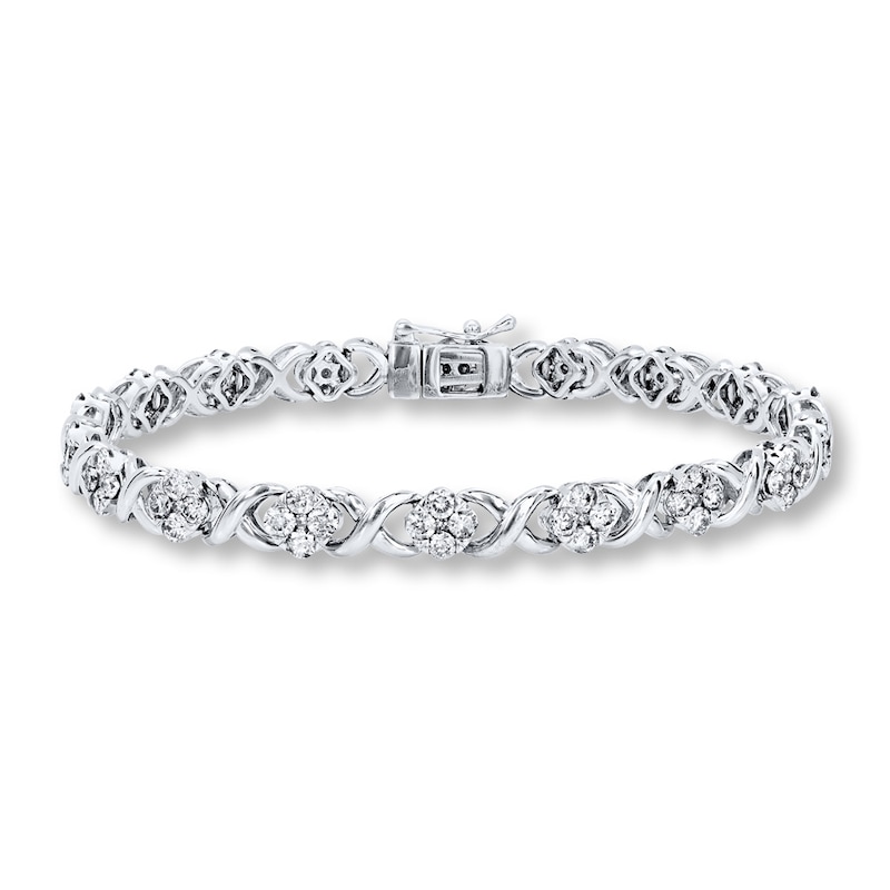 Main Image 1 of Previously Owned Diamond Bracelet 3 ct tw Round-cut 10K White Gold