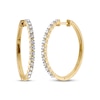 Thumbnail Image 1 of Previously Owned Round-Cut Diamond Hoop Earrings 1/2 ct tw 10K Yellow Gold