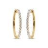 Thumbnail Image 2 of Previously Owned Round-Cut Diamond Hoop Earrings 1/2 ct tw 10K Yellow Gold