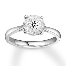 Previously Owned Diamond Engagement Ring 3/8 ct tw Round-cut 14K White Gold
