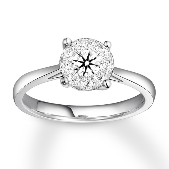 Previously Owned Diamond Engagement Ring 3/8 ct tw Round-cut 14K White Gold