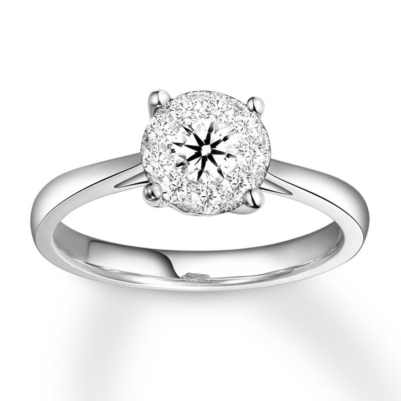 Previously Owned Diamond Engagement Ring 3/8 ct tw Round-cut 14K White Gold