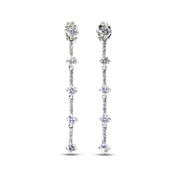 Previously Owned Diamond Drop Earrings 1 ct tw Round-cut 14K White Gold
