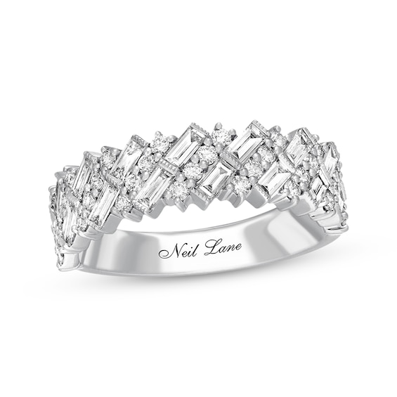 Previously Owned Neil Lane Bridal Diamond Anniversary Band 1 ct tw Baguette & Round-cut 14K White Gold
