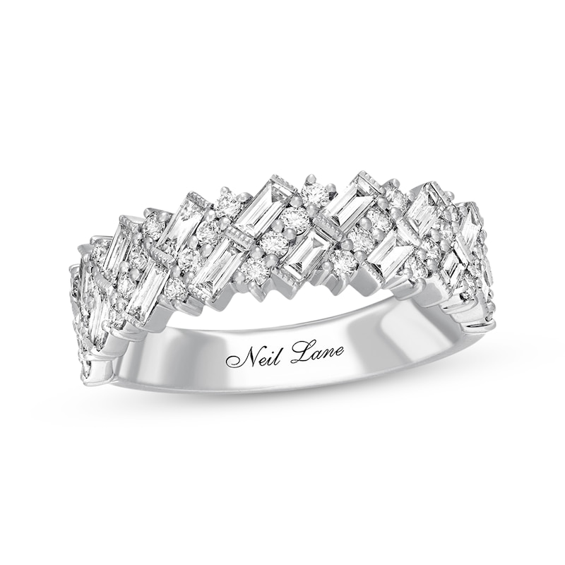 Previously Owned Neil Lane Bridal Diamond Anniversary Band 1 ct tw Baguette & Round-cut 14K White Gold