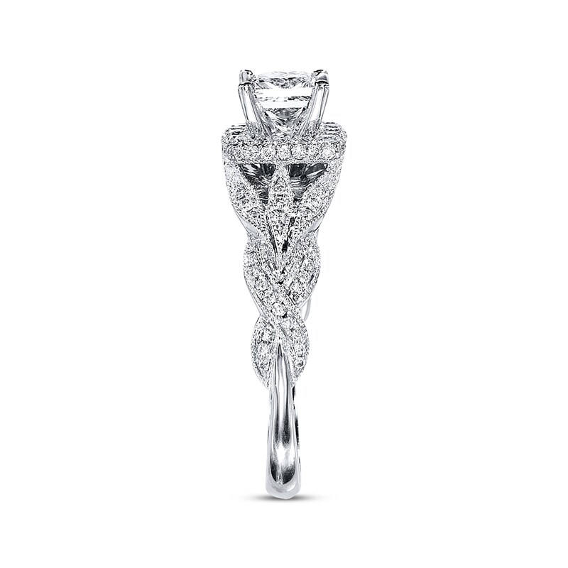 Main Image 2 of Previously Owned Neil Lane Bridal Ring 1-1/6 ct tw Princess & Round-cut Diamonds 14K White Gold - Size 4.5