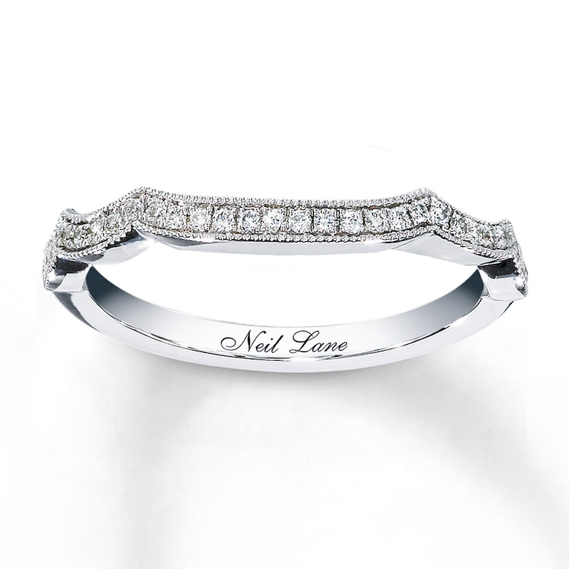 Previously Owned Neil Lane Wedding Band 1/8 ct tw Round-cut Diamonds 14K White Gold