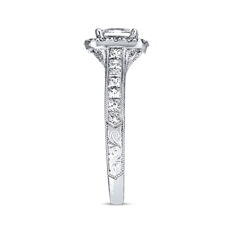 Main Image 2 of Previously Owned Neil Lane Engagement Ring 1-7/8 ct tw Radiant, Princess & Round-cut Diamonds 14K White Gold