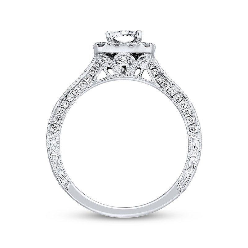 Main Image 3 of Previously Owned Neil Lane Engagement Ring 1-7/8 ct tw Radiant, Princess & Round-cut Diamonds 14K White Gold