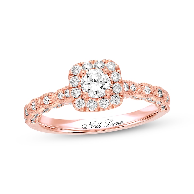 Main Image 1 of Previously Owned Neil Lane Engagement Ring 5/8 ct tw Round-cut Diamonds 14K Rose Gold