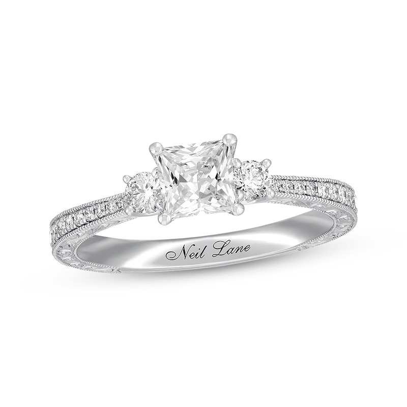 Main Image 1 of Previously Owned Neil Lane Bridal Diamond Engagement Ring 1 ct tw Princess & Round-cut 14K White Gold