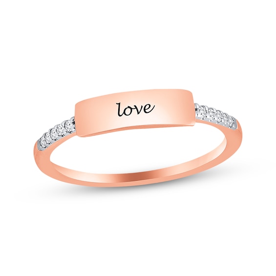 Previously Owned "Love" Diamond Ring 1/20 ct tw 10K Rose gold Size 7