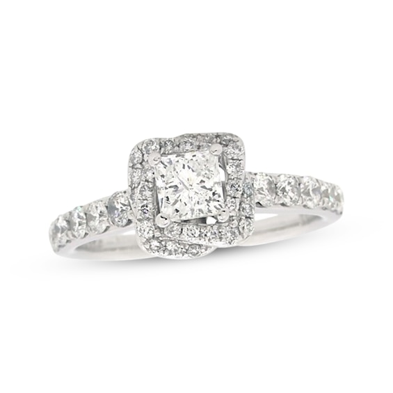 Previously Owned Diamond Engagement Ring 1 ct tw Princess & Round-cut 14K White Gold