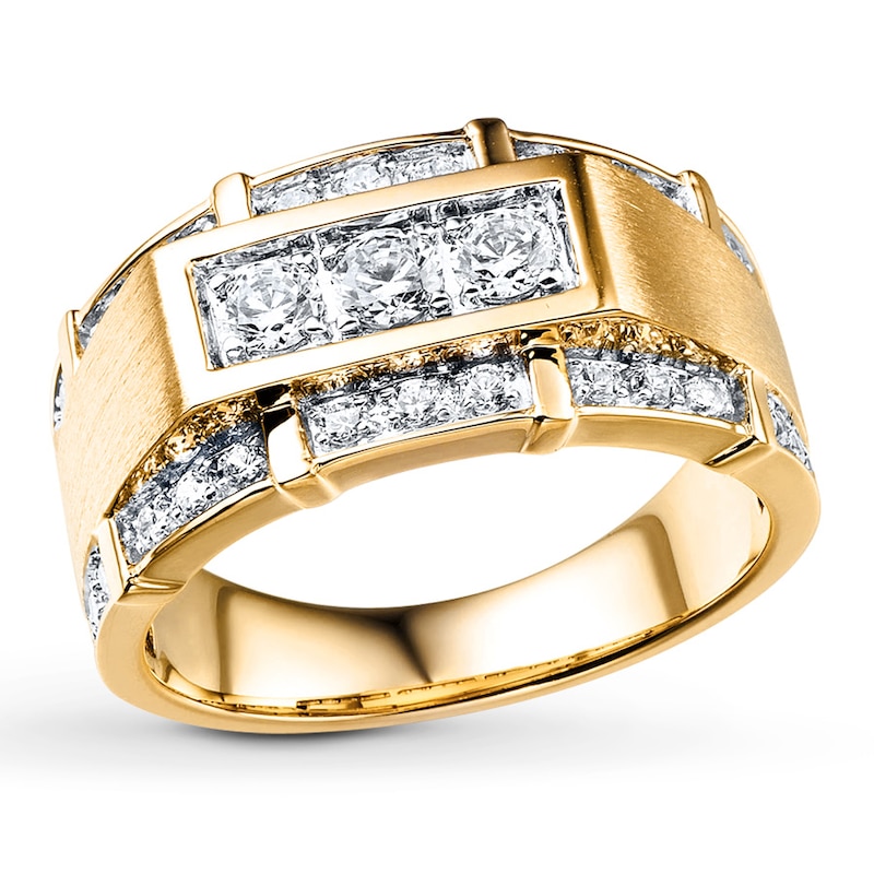 Main Image 1 of Previously Owned Men's Wedding Band 1 ct tw Diamonds 10K Yellow Gold