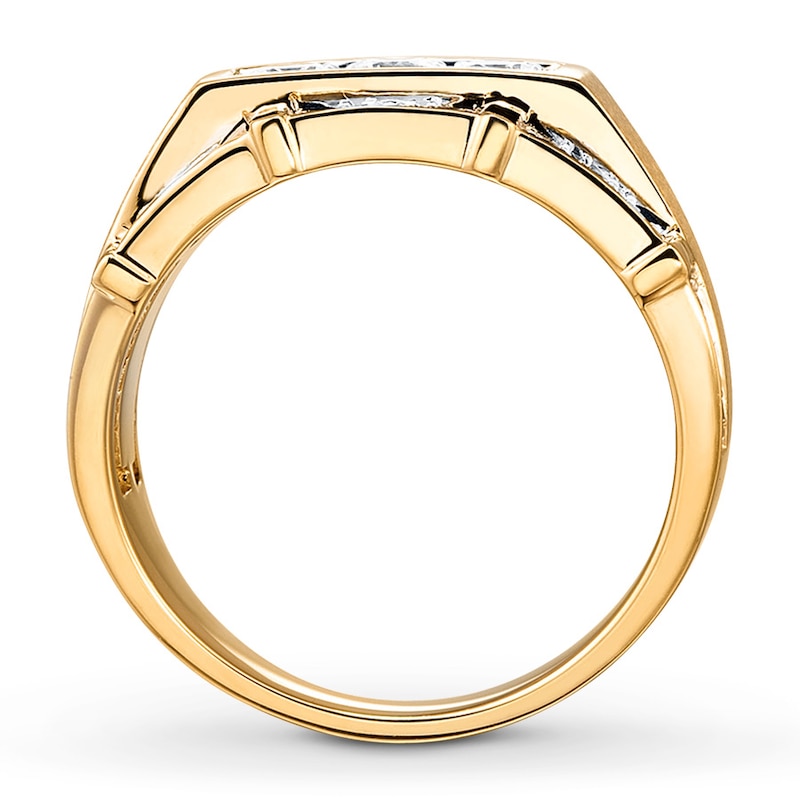 Main Image 2 of Previously Owned Men's Wedding Band 1 ct tw Diamonds 10K Yellow Gold