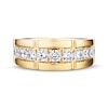 Thumbnail Image 3 of Previously Owned Men's Diamond Wedding Band 1-1/2 cttw Round-cut 14K Yellow Gold