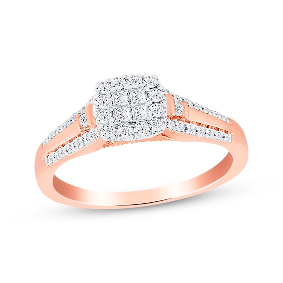 Previously Owned Diamond Ring 1/3 ct tw Princess-cut 10K Rose Gold