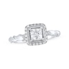 Thumbnail Image 0 of Previously Owned Angel Sanchez Engagement Ring 3/4 ct tw Princess & Round-cut Diamonds 14K White Gold