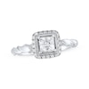 Thumbnail Image 1 of Previously Owned Angel Sanchez Engagement Ring 3/4 ct tw Princess & Round-cut Diamonds 14K White Gold