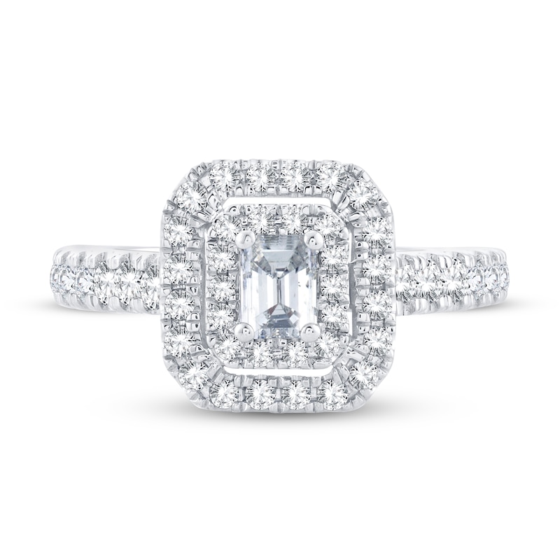 Main Image 3 of Previously Owned Diamond Engagement Ring 1/2 ct tw Pear & Round-cut 14K White Gold