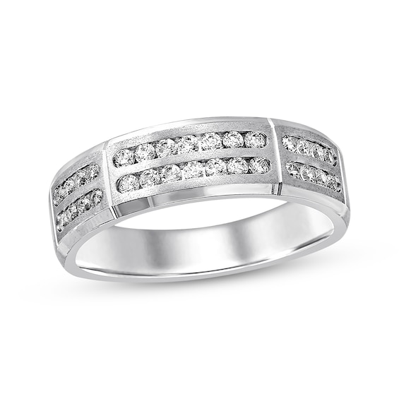 Previously Owned Men's Diamond Band 1/2 ct tw Round-cut 10K White Gold