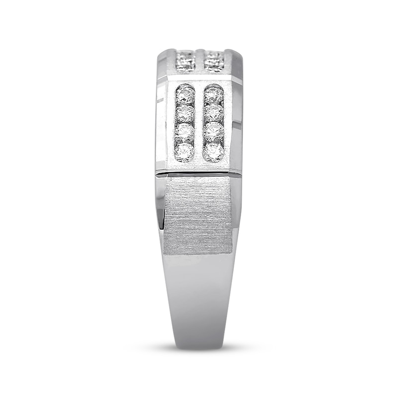 Main Image 3 of Previously Owned Men's Diamond Band 1/2 ct tw Round-cut 10K White Gold