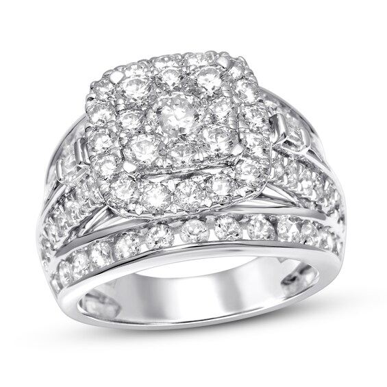 Previously Owned Diamond Engagement Ring 3-1/4 ct tw Round-cut 14K White Gold