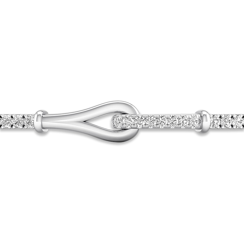 Main Image 2 of Previously Owned Love + Be Loved Diamond Bolo Bracelet 1 ct tw 14K White Gold 9.5&quot;