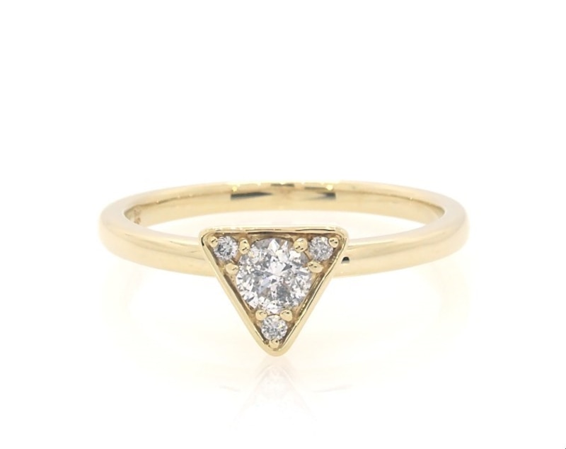 Main Image 1 of Previously Owned Multi-Diamond Triangle Engagement Ring 1/4 ct tw 14K Yellow Gold