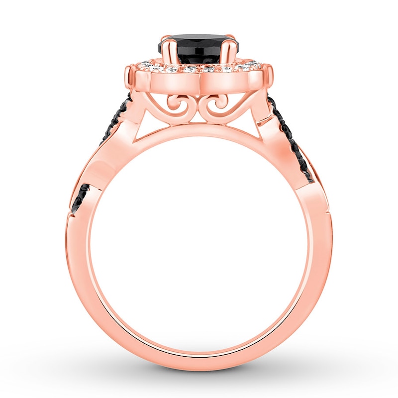 Previously Owned Black/White Diamond Ring 1-1/4 ct tw 14K Rose Gold