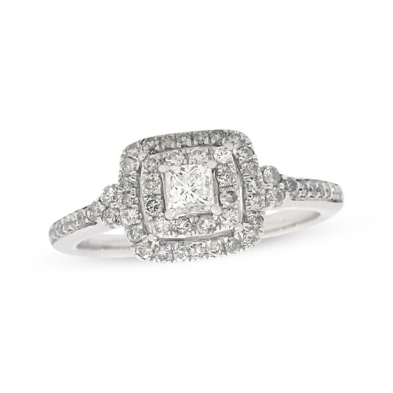 Previously Owned Diamond Engagement Ring 5/8 ct tw Princess-Cut 14K White Gold