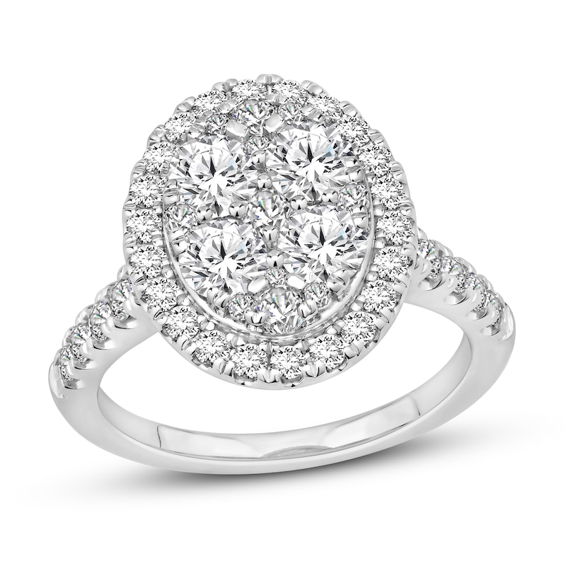 Main Image 1 of Previously Owned Diamond Engagement Ring 2-5/8 ct tw Round-cut 14K White Gold