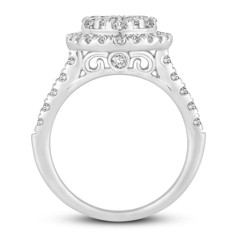 Main Image 3 of Previously Owned Diamond Engagement Ring 2-5/8 ct tw Round-cut 14K White Gold