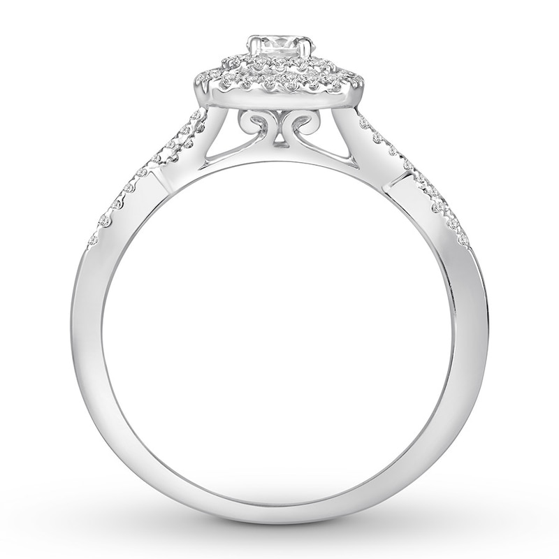 Main Image 2 of Previously Owned Diamond Engagement Ring 3/8 ct tw Round-cut 10K White Gold
