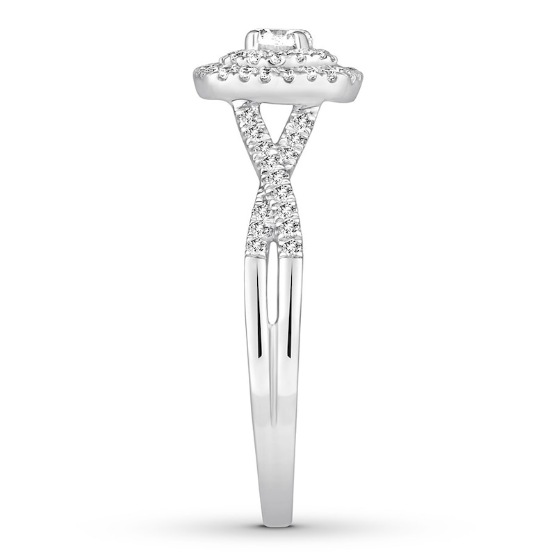 Main Image 3 of Previously Owned Diamond Engagement Ring 3/8 ct tw Round-cut 10K White Gold